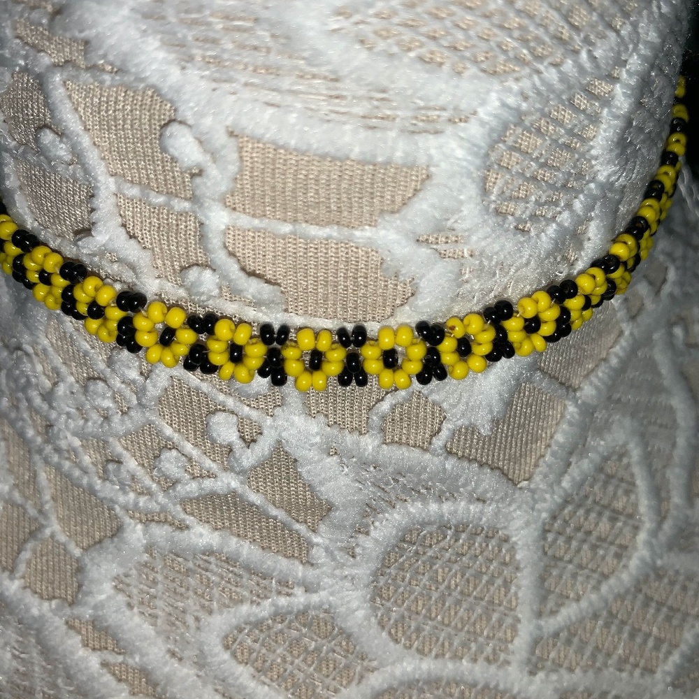 African Handmade Beaded Flower Necklace